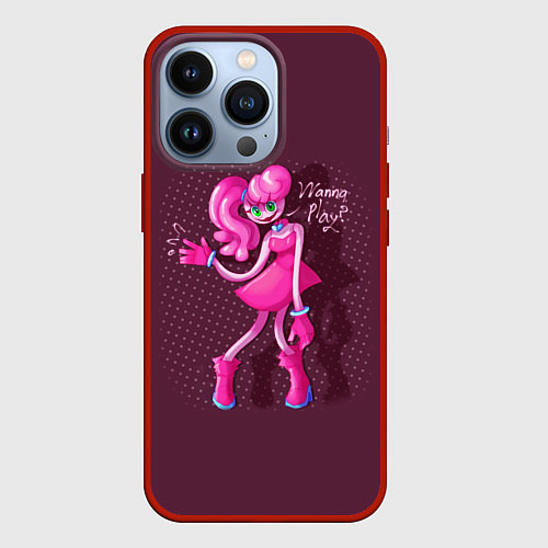 Чехол iPhone 13 Pro POPPY PLAYTIME МАМА ДЛИННЫЕ НОГИ MOMMY LONG LEGS / 3D-Красный – фото 1
