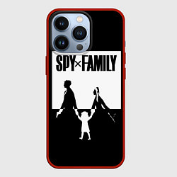 Чехол для iPhone 13 Pro Spy x Family: Семья шпиона черно-белая, цвет: 3D-красный