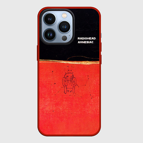 Чехол iPhone 13 Pro Radiohead - Amnesiac / 3D-Красный – фото 1