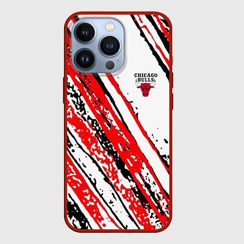 Чехол iPhone 13 Pro CHICAGO BULLS ЧИКАГО БУЛЛС / 3D-Красный – фото 1