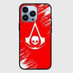 Чехол для iPhone 13 Pro Assassins creed череп красные брызги, цвет: 3D-черный