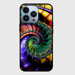 Чехол для iPhone 13 Pro Красочная фрактальная спираль Colorful fractal spi, цвет: 3D-черный