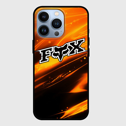 Чехол iPhone 13 Pro FOX RACING - ФОКС СИЯНИЕ / 3D-Черный – фото 1