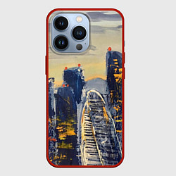 Чехол для iPhone 13 Pro Индустриальный пейзаж Москва-сити, цвет: 3D-красный