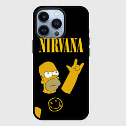 Чехол для iPhone 13 Pro NIRVANA ГОМЕР СИМПСОН, SIMPSONS, цвет: 3D-черный