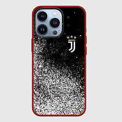 Чехол для iPhone 13 Pro Ювентус juventus Белые брызги, цвет: 3D-красный