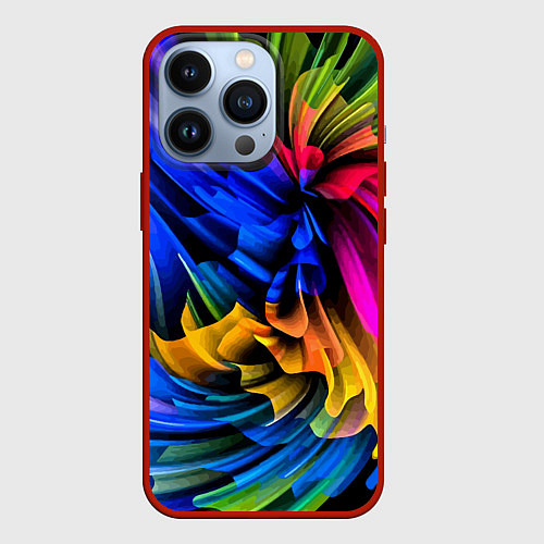 Чехол iPhone 13 Pro Абстрактная неоновая композиция Abstract neon comp / 3D-Красный – фото 1