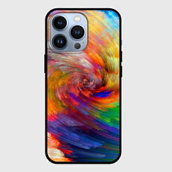 Чехол для iPhone 13 Pro MULTICOLORED SWIRLS, цвет: 3D-черный