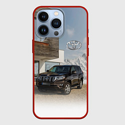 Чехол для iPhone 13 Pro Тoyota Land Cruiser Prado у горного коттеджа Mount, цвет: 3D-красный