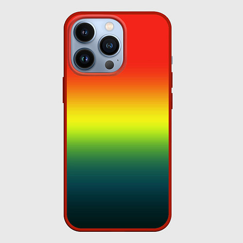 Чехол iPhone 13 Pro Радужный красно-желто-зеленый градиент / 3D-Красный – фото 1