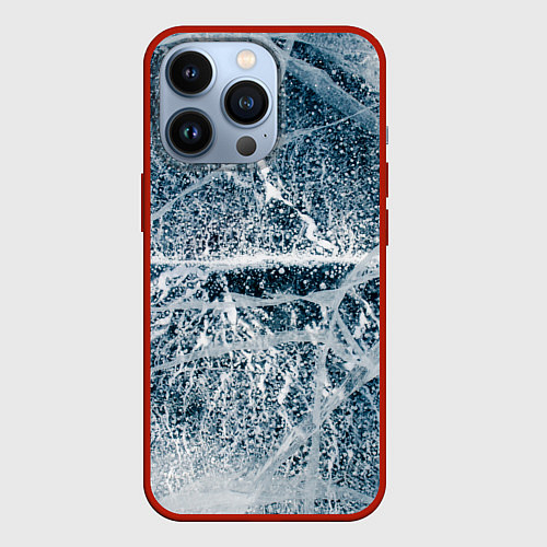 Чехол iPhone 13 Pro Потрескавшийся лед / 3D-Красный – фото 1