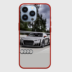 Чехол для iPhone 13 Pro Ауди на скоростном шоссе Audi on the expressway, цвет: 3D-красный