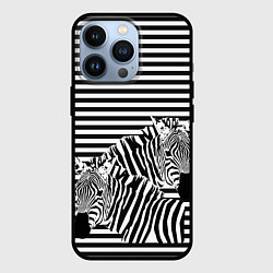 Чехол для iPhone 13 Pro Матросы на зебрах, цвет: 3D-черный