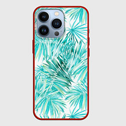 Чехол iPhone 13 Pro Листья Пальмы Нарисованные Акварелью