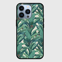 Чехол для iPhone 13 Pro Листья Банановых Деревьев, цвет: 3D-черный