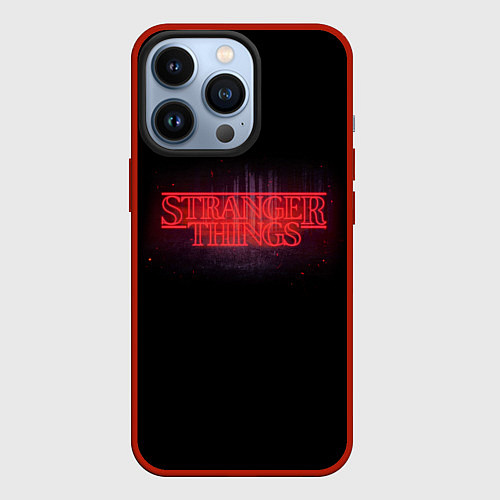 Чехол iPhone 13 Pro С логотипом Stranger Things / 3D-Красный – фото 1