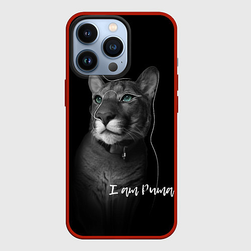 Чехол iPhone 13 Pro I am puma / 3D-Красный – фото 1