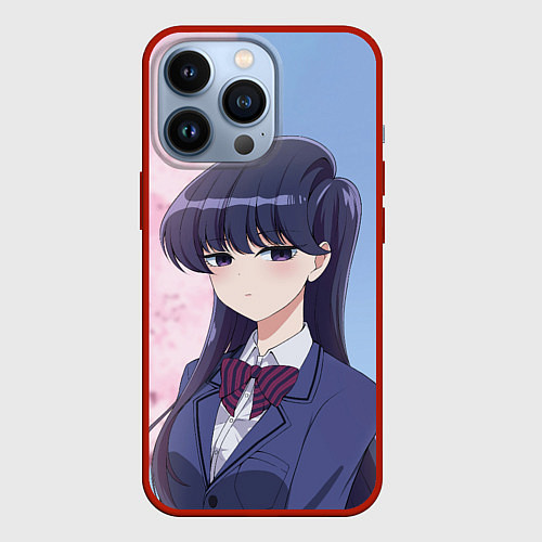 Чехол iPhone 13 Pro Коми-сан У Коми проблемы с общением / 3D-Красный – фото 1