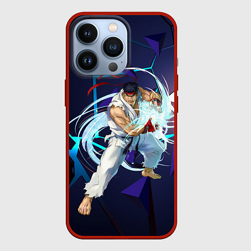 Чехол iPhone 13 Pro Рю-Street Fighter / 3D-Красный – фото 1