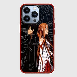 Чехол для iPhone 13 Pro Кирито и Асуна - Sword Art Online, цвет: 3D-красный