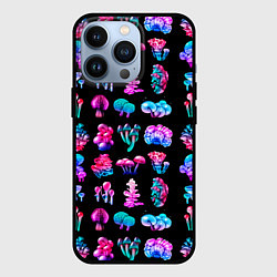 Чехол для iPhone 13 Pro NEON MUSHROOMS, цвет: 3D-черный