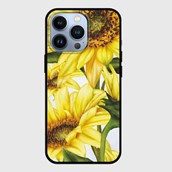 Чехол для iPhone 13 Pro Сезон подсолнухов, цвет: 3D-черный