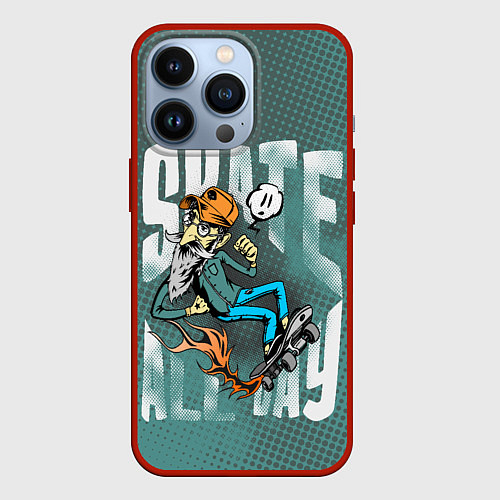 Чехол iPhone 13 Pro Вечно молодой дед / 3D-Красный – фото 1
