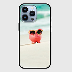 Чехол для iPhone 13 Pro Свинка на отдыхе, цвет: 3D-черный