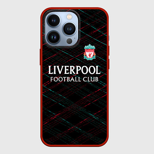 Чехол iPhone 13 Pro Liverpool ливерпуль чёрточки / 3D-Красный – фото 1