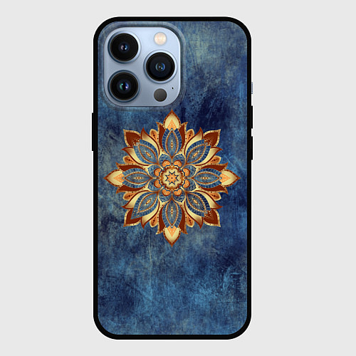 Чехол iPhone 13 Pro Мандала-цветок / 3D-Черный – фото 1