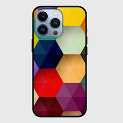 Чехол для iPhone 13 Pro Цветные соты, цвет: 3D-черный