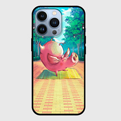 Чехол для iPhone 13 Pro Поросенок занимается йогой, цвет: 3D-черный