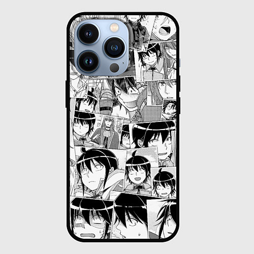 Чехол iPhone 13 Pro Tsuki ga Michibiku Isekai Douchuu pattern / 3D-Черный – фото 1