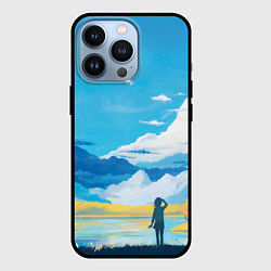 Чехол для iPhone 13 Pro Горное озеро осенним днём, цвет: 3D-черный