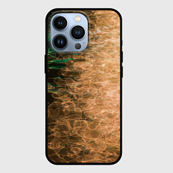 Чехол для iPhone 13 Pro Неоновые волны на воде - Оранжевый, цвет: 3D-черный