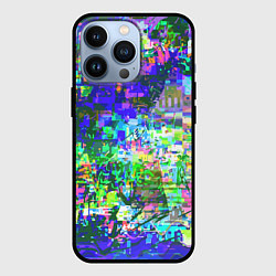 Чехол для iPhone 13 Pro Красочный авангардный глитч Экспрессия, цвет: 3D-черный