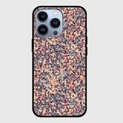 Чехол для iPhone 13 Pro Геометрический сетчатый узор Коралловый, коричневы, цвет: 3D-черный