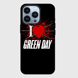 Чехол для iPhone 13 Pro Green Day Сердце, цвет: 3D-черный