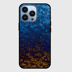 Чехол для iPhone 13 Pro Marble texture blue brown color, цвет: 3D-черный