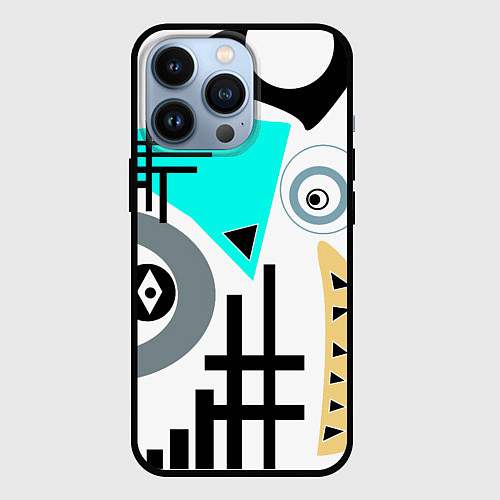 Чехол iPhone 13 Pro Абстрактный современный дизайн / 3D-Черный – фото 1