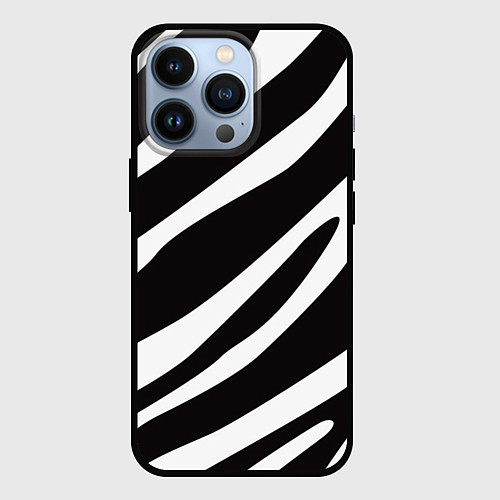 Чехол iPhone 13 Pro Анималистичный рисунок зебра / 3D-Черный – фото 1