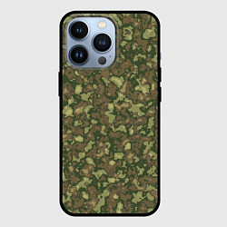 Чехол для iPhone 13 Pro Камуфляж цифровой Флора-1 пиксель, цвет: 3D-черный