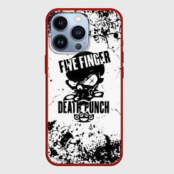 Чехол для iPhone 13 Pro Five Finger Death Punch - мелкие трещины, цвет: 3D-красный