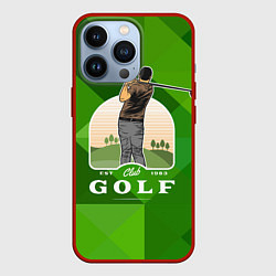 Чехол для iPhone 13 Pro Гольф на поле, цвет: 3D-красный