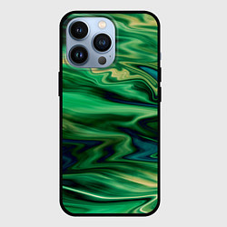 Чехол для iPhone 13 Pro Абстрактный узор в зеленых тонах, цвет: 3D-черный