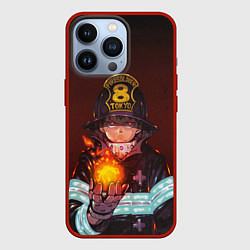 Чехол для iPhone 13 Pro Синра Кусакабэ - Пламенный отряд, цвет: 3D-красный