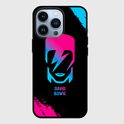 Чехол для iPhone 13 Pro David Bowie - neon gradient, цвет: 3D-черный