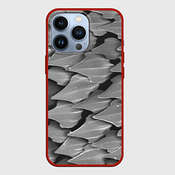 Чехол для iPhone 13 Pro Кожа акулы - броня, цвет: 3D-красный
