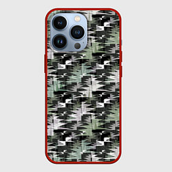 Чехол для iPhone 13 Pro Абстрактный камуфляжный темный, цвет: 3D-красный