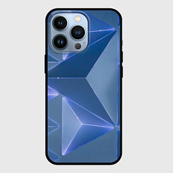 Чехол для iPhone 13 Pro Неоновая киберпанк броня - Синий, цвет: 3D-черный